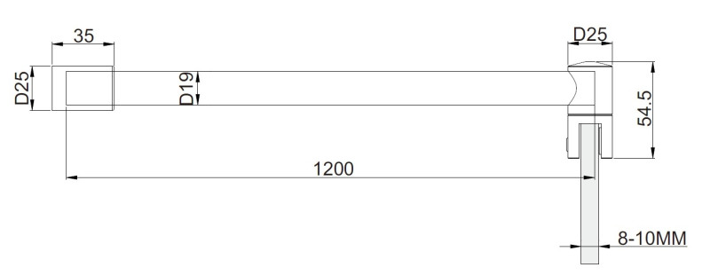 Stabilisierungsstange Edelstahl OXF Glas/Wand rund